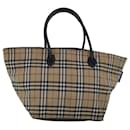 Burberrys Nova Check Blue Label Tote Bag Nylon Beige Auth bs15244 - Autre Marque