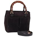 Sac à main en daim GUCCI Bamboo 2way Navy 000 123 0316 Auth ep4450 - Gucci