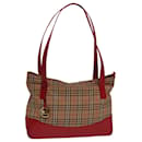 Burberrys Nova Check Tote Bag aus Canvas Beige Rot Auth 78424 - Autre Marque