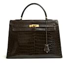 Hermès 1972 Bolsa Kelly 35 Hermes Couro Marrom Precioso Kelly 35 Bolsa