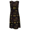 Prada Brown / Gold Printed Sleeveless Dress