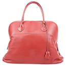 HERMES Bolide 40 Sikkim Red Handbag Silver Metal Fittings - Hermès