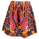 McQ by Alexander McQueen Kaleidoscopic Beetle Print A Line Skirt in Multicolor Cotton - Alexander Mcqueen