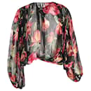 Dolce & Gabbana Floral Blouse in Black Silk