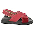 Marni Fussbett Sandals in Red Velvet