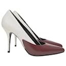 Alexander Wang Two-Tone High Heel Pumps in Cream and Burgundy Leather - Autre Marque