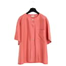 Top de Chanel de los años 1990 FR42 Blusa de Seda Rosa Top UK14 US12