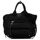 Bolso bomber de tejido negro Prada