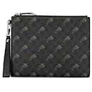 Pochette con zip Gucci Black GG Supreme Tigers