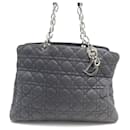 SAC A MAIN CHRISTIAN DIOR LADY SOFT EN CUIR CANNAGE GRIS CABAS HAND BAG - Christian Dior