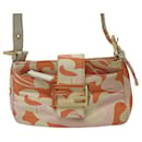 VINTAGE FENDI BAGUETTE 26723 ORANGE PATTERN CANVAS HANDBAG PURSE - Fendi