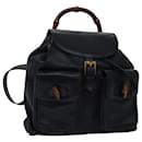 GUCCI Bamboo Backpack Leather Black 003 2058 0016 Auth fm3461 - Gucci