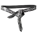 Isabel Marant, Lecce belt in dark coloured snakeskin print