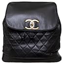 Chanel Vintage gesteppter Lammleder Rucksack mit Kordelzug