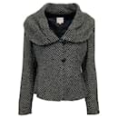 Chaqueta de cuello chal de tweed gris / negro Armani Collezioni - Autre Marque