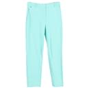 Emilio Pucci Straight Trousers in Turquoise Cotton