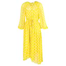 Zimmermann Brightside Swing Asymmetric Polka-dot Midi Dress in Yellow Silk-Georgette 