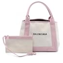 Balenciaga Navy Cabas S Tote Canvas Tote Bag 339933 in Great Condition