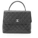 Bolsa de mão de couro matelassé Caviar CC da Chanel A12397 em muito bom estado