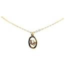 Dior Gold Gold Plated Logo Pendant Necklace