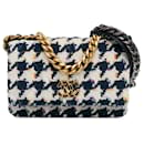 Cartera Chanel Blue Tweed 19 con cadena