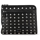 Clutch de nylon Visetos preto com studs MCM