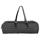 FENDI Zucchino Canvas Hand Bag Navy Auth ac3057 - Fendi