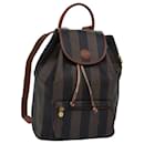 FENDI Pecan Canvas Rucksack Braun Schwarz Auth ep4454 - Fendi