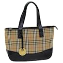 BURBERRY Nova Check Hand Bag Canvas Black Auth 77803 - Burberry