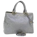 Sac à main Miu Miu en cuir 2 voies gris Auth yk13065