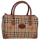 Burberrys Nova Check Boston Bag PVC Leather Beige Auth 78456 - Autre Marque