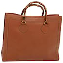 Gucci Bamboo Tote Bag aus braunem Leder Auth ep4452