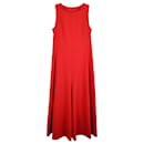 Robe midi plissée sans manches Akris en coton rouge