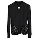 Christian Dior Tailored Embellished Jacket in Black Wool