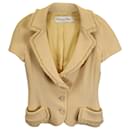 Dior Fringed Edge Detail Jacket in Yellow Wool 