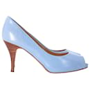 Giuseppe Zanotti Peeptoe Pumps in Light Blue Leather