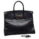 HERMES Birkin 35 Hand Bag Leather Navy Auth 74281S - Hermès