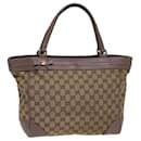 Sac fourre-tout en toile GG Gucci beige 257061 Auth ac3097