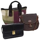 BALLY Schultertasche Leder 3Set Schwarz Braun Khaki Auth bs14612 - Bally