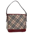 BURBERRY Nova Check Blue Label Shoulder Bag Canvas Beige Auth ki4567 - Burberry