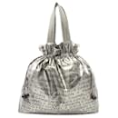 Chanel Silver Nylon Unlimited Drawstring Tote