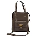 Salvatore Ferragamo Gancini Hand Bag Enamel 2way Gray Auth 77671