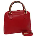 GUCCI Bamboo Handtasche Leder 2-Wege Rot 000 2296 0290 Auth ac3084 - Gucci