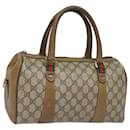 GUCCI GG Supreme Web Sherry Linie Boston Tasche aus PVC Leder Beige Auth 78757 - Gucci