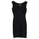 Abito mini con zip frontale Herve Leger in rayon nero