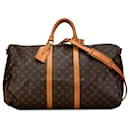 Louis Vuitton Brown Monogram Keepall Bandouliere 55