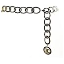 CHANEL BELT RINGS MEDALLION LOGO CC 65 TO 80 CM GOLD METAL ENAMEL BELT - Chanel