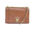 SAC A MAIN CHRISTIAN DIOR DIORAMA CUIR GRAINE MARRON BANDOULIERE HAND BAG - Christian Dior