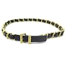 VINTAGE CHANEL BELT METAL GOLD CHAIN & LEATHER SIZE 80 YEAR 1994 - Chanel