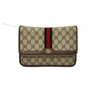 Gucci GG Canvas Web Crossbody Bag  Canvas Crossbody Bag in Very Good Condition